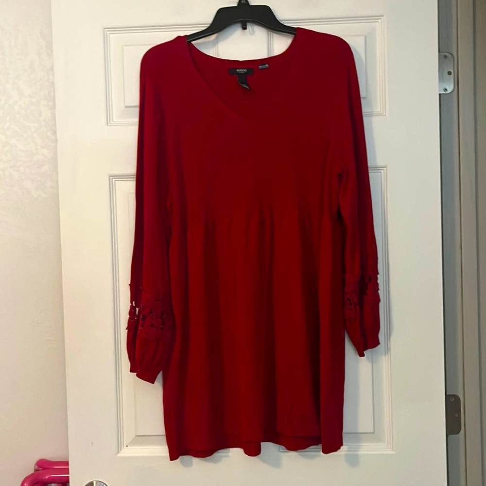 WOMEN’S PLUS SIZE LONG BELL SLEEVE SWEATER DRESS : SIZE 3X